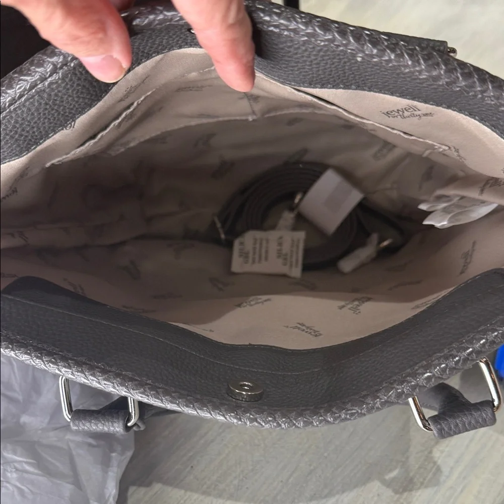 Thirty-One Gray Textured Tote/Crossbody Bag